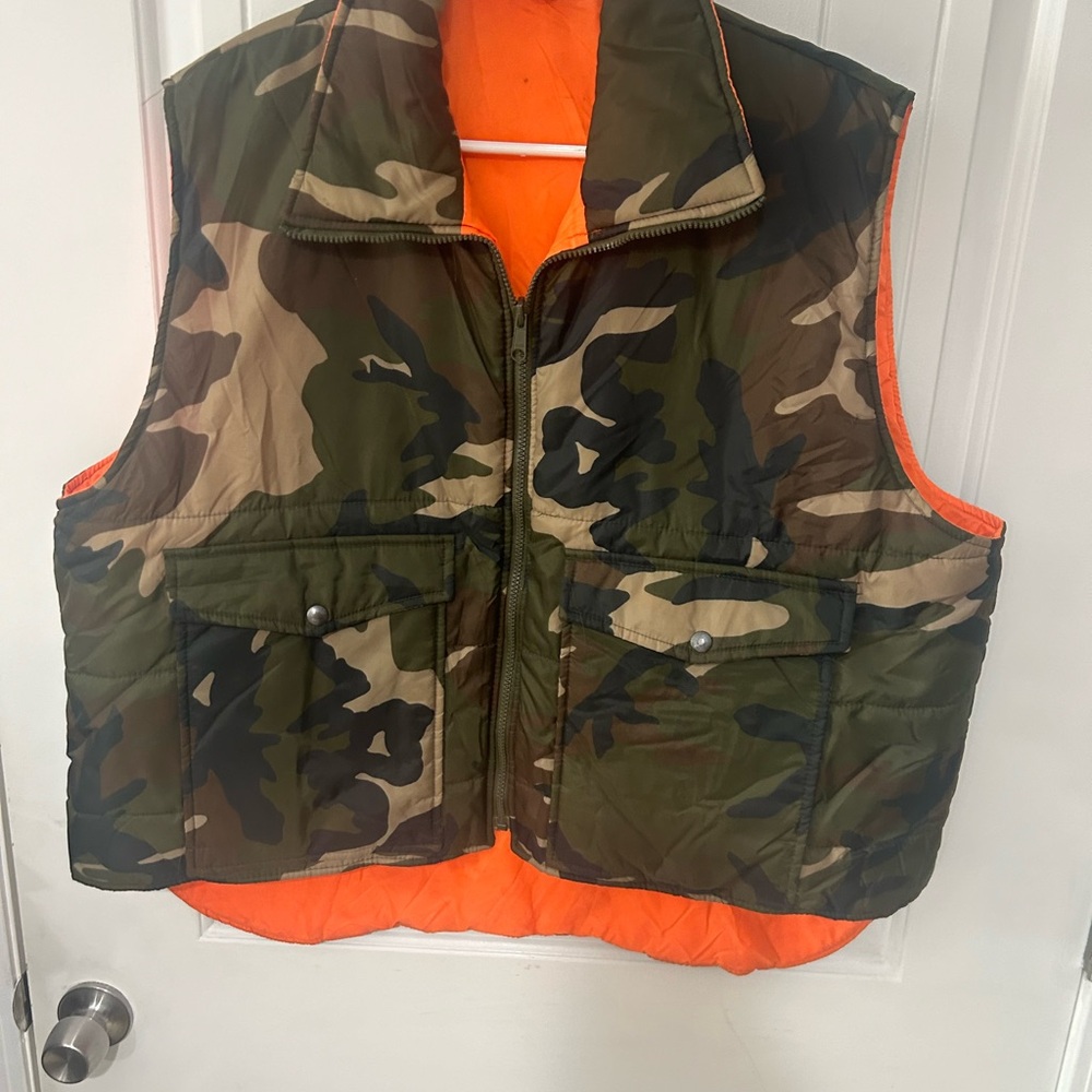 Source Unknown reversible Camouflage Vest with Orange Lining